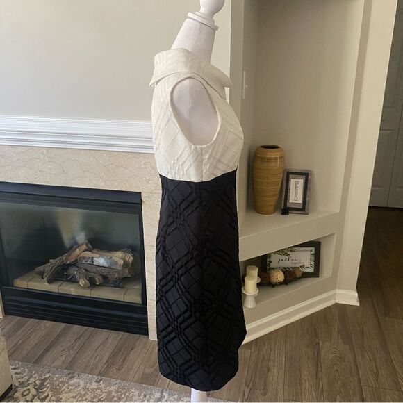 90's Vintage Tahari Arthur S Levine Sheath Dress Women Size 6 Black White Retro - Picture 7 of 10